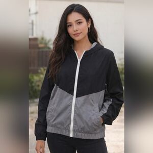 Pink Rose Black and Gray Utility Jacket